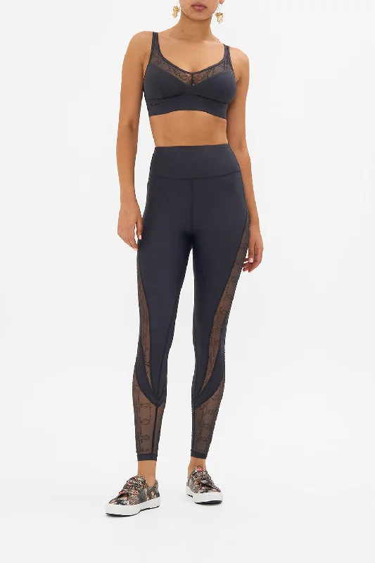 MESH INSERT LEGGING SOLID BLACK