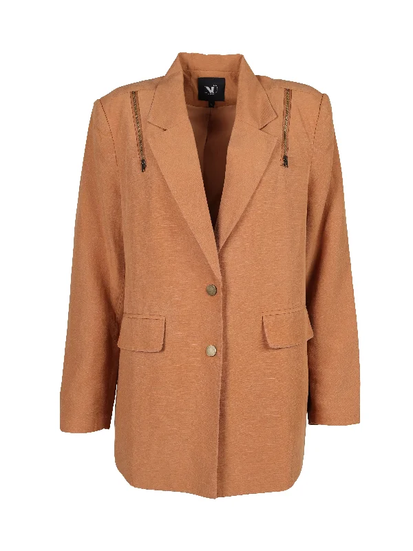 TALI blazer in linen blend - Camel