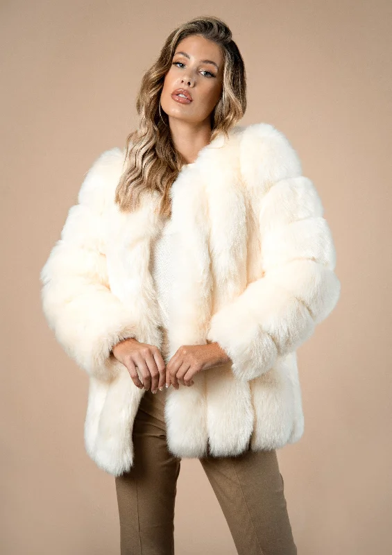 Long Straight Faux Fur Coat