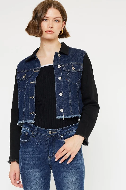 Asteria Cropped Two-Tone Jacket