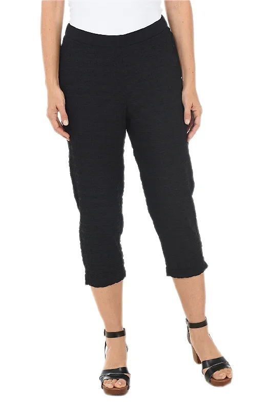 Checkered Gauze Pull-On Capri Pant