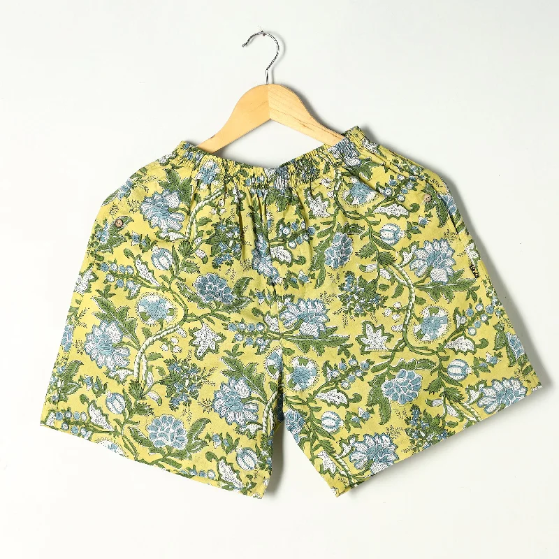 Sanganeri Block Printed Cotton Unisex Boxer/Shorts